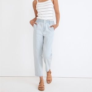 Madewell Pull-On Balloon Jeans in Brittany Wash: TENCEL Denim Medium baggy jeans